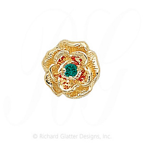 GS076 E - 14 Karat Gold Emerald Slide 